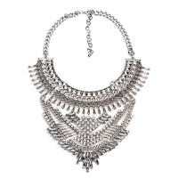 Atxi Art Deco Diamante Geo Bib Maxi Necklace